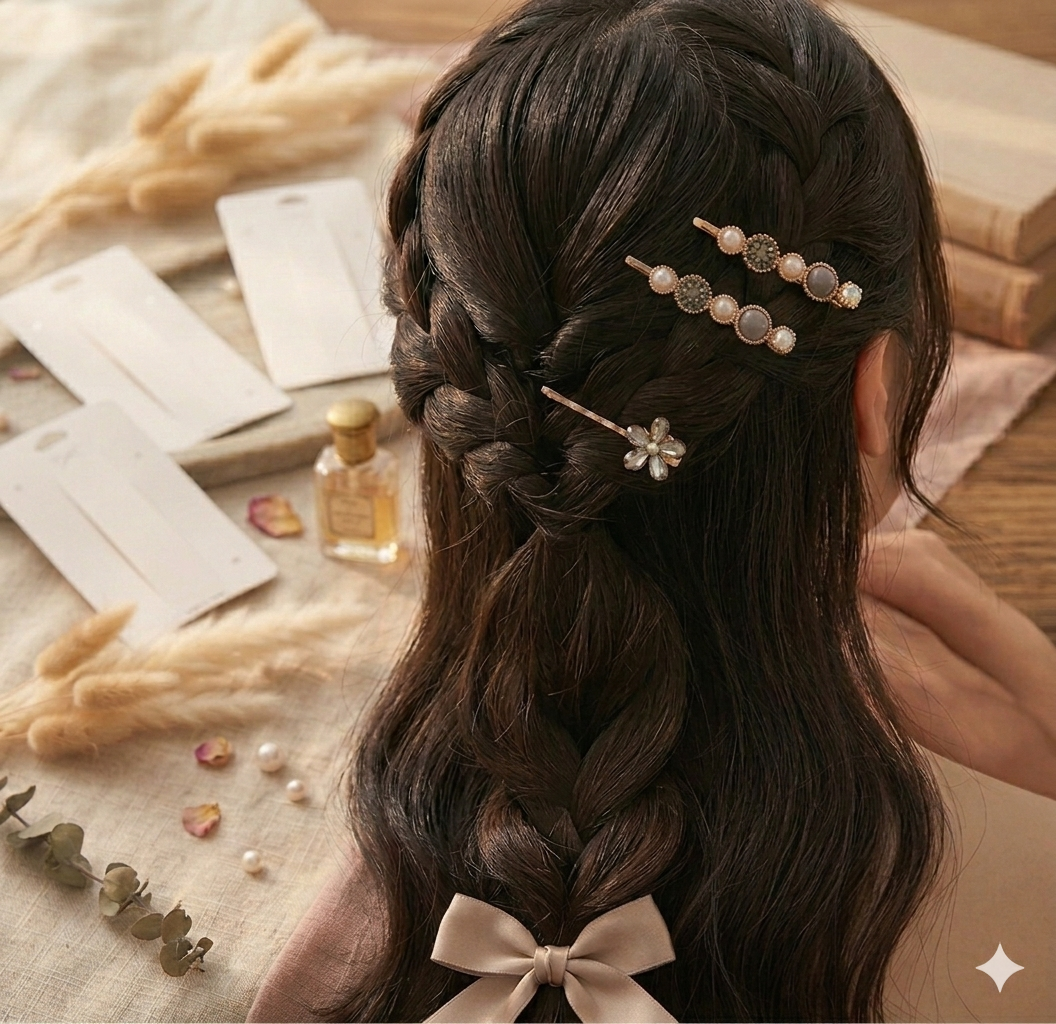 Black star Hair clip card