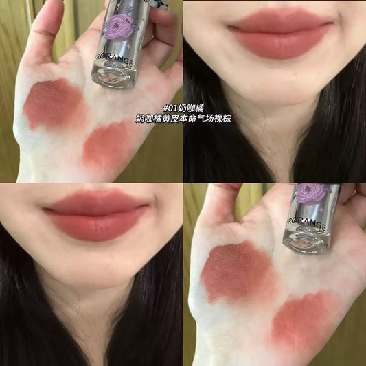 A Herorange pretty rose lipmud lipstick