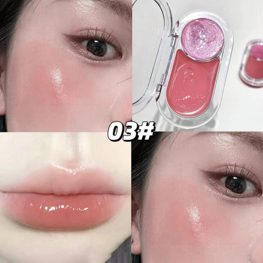 A Gege bear highlighter & blush cream lipgloss