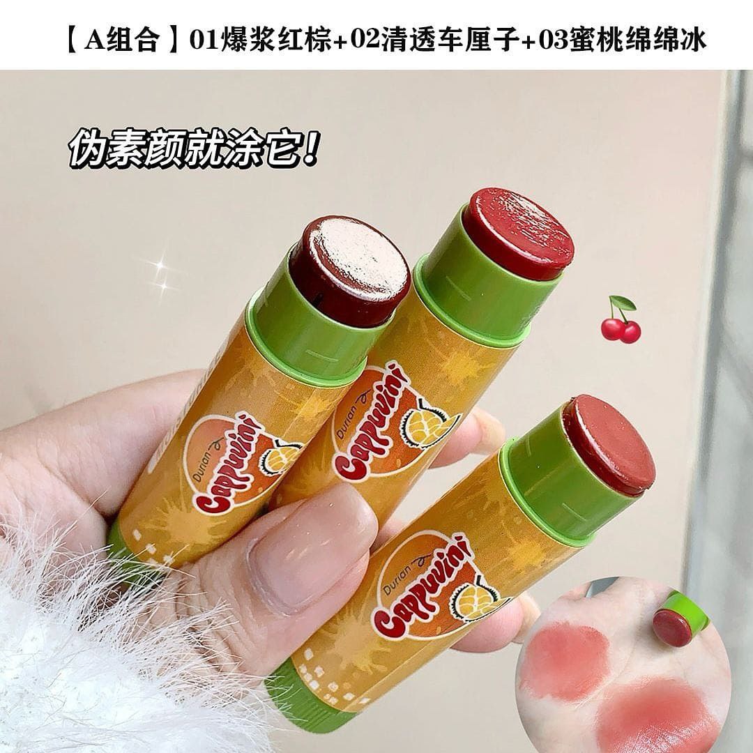 Cappuvini Durian tinted lippies
