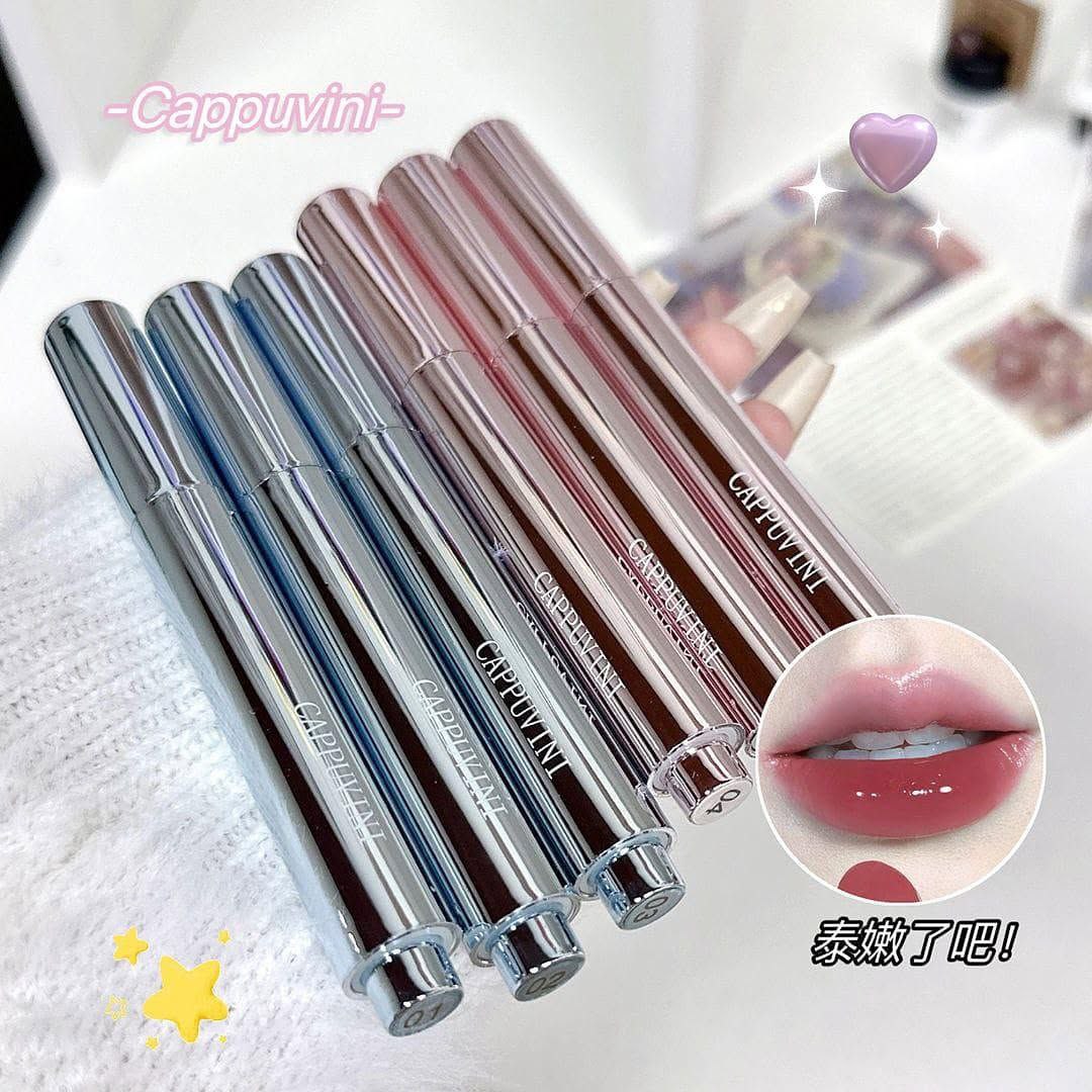 Cappuvini slim press mirror lipstick glossy
