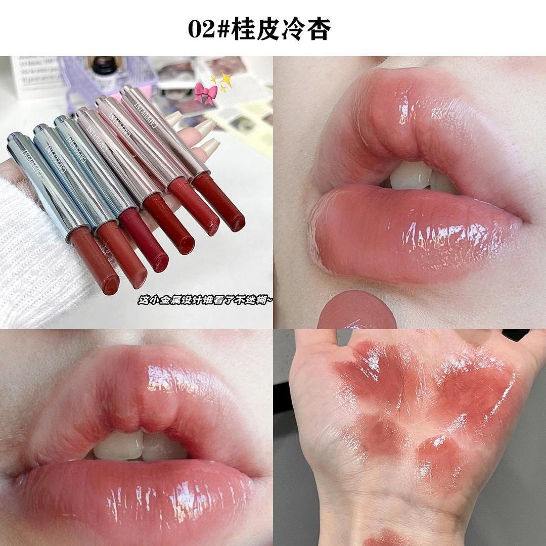Cappuvini slim press mirror lipstick glossy