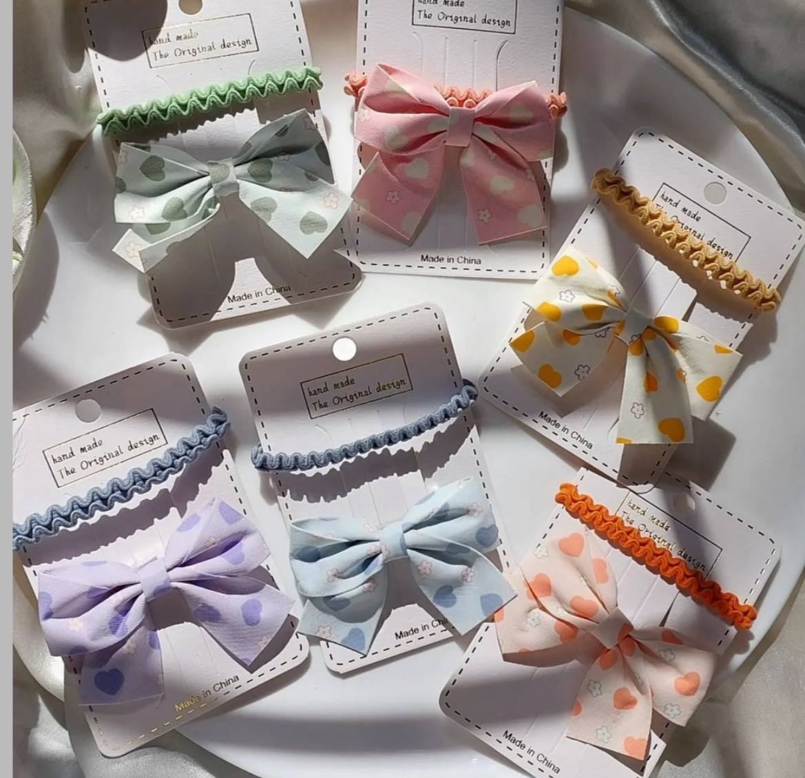 Hair bow and rubber card