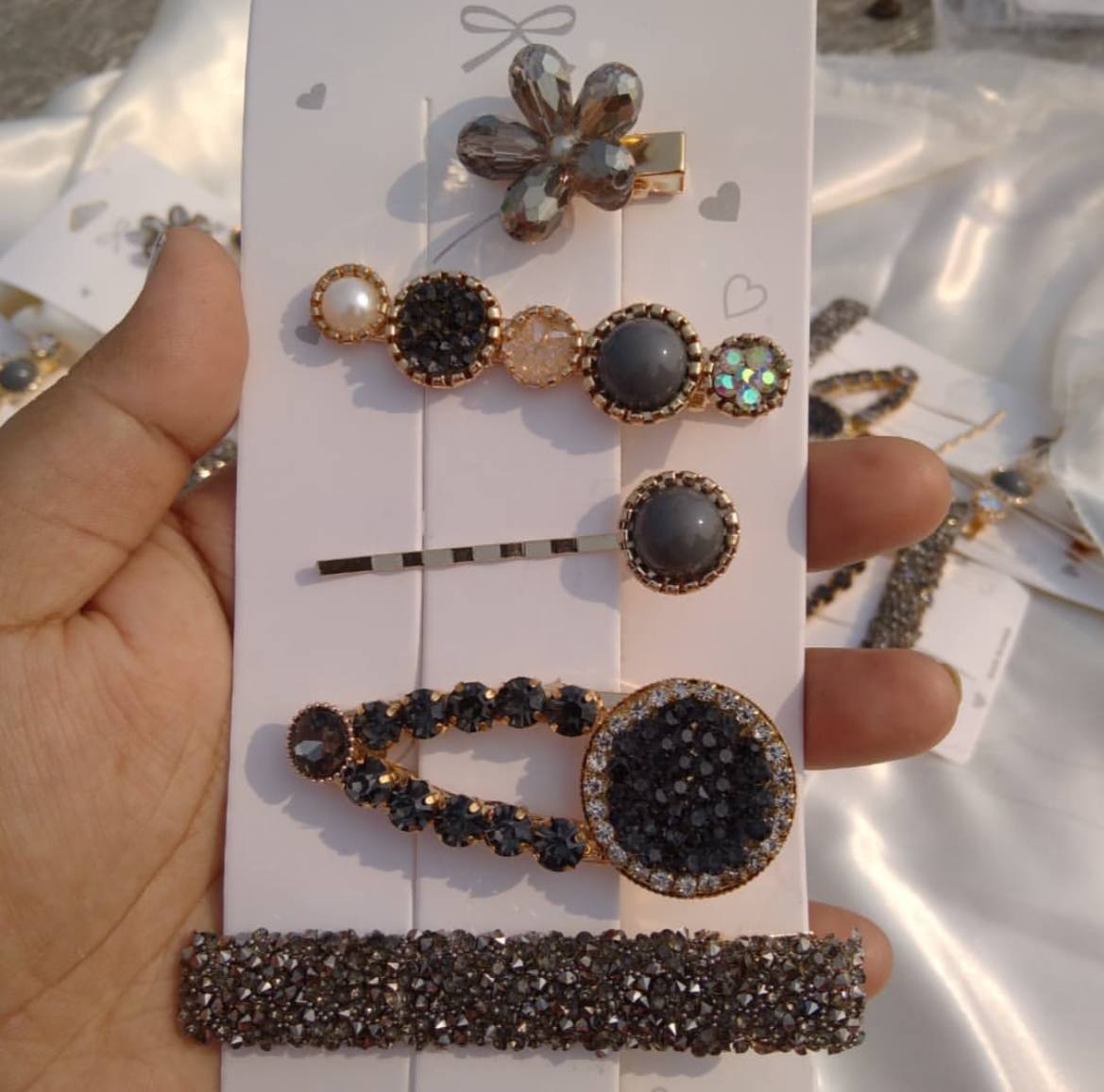 Black star Hair clip card