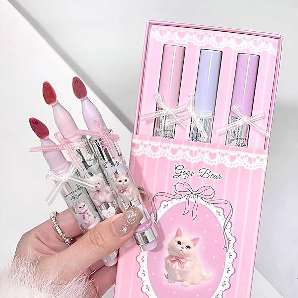 A gege bear bow lace gloss 3 pcs box