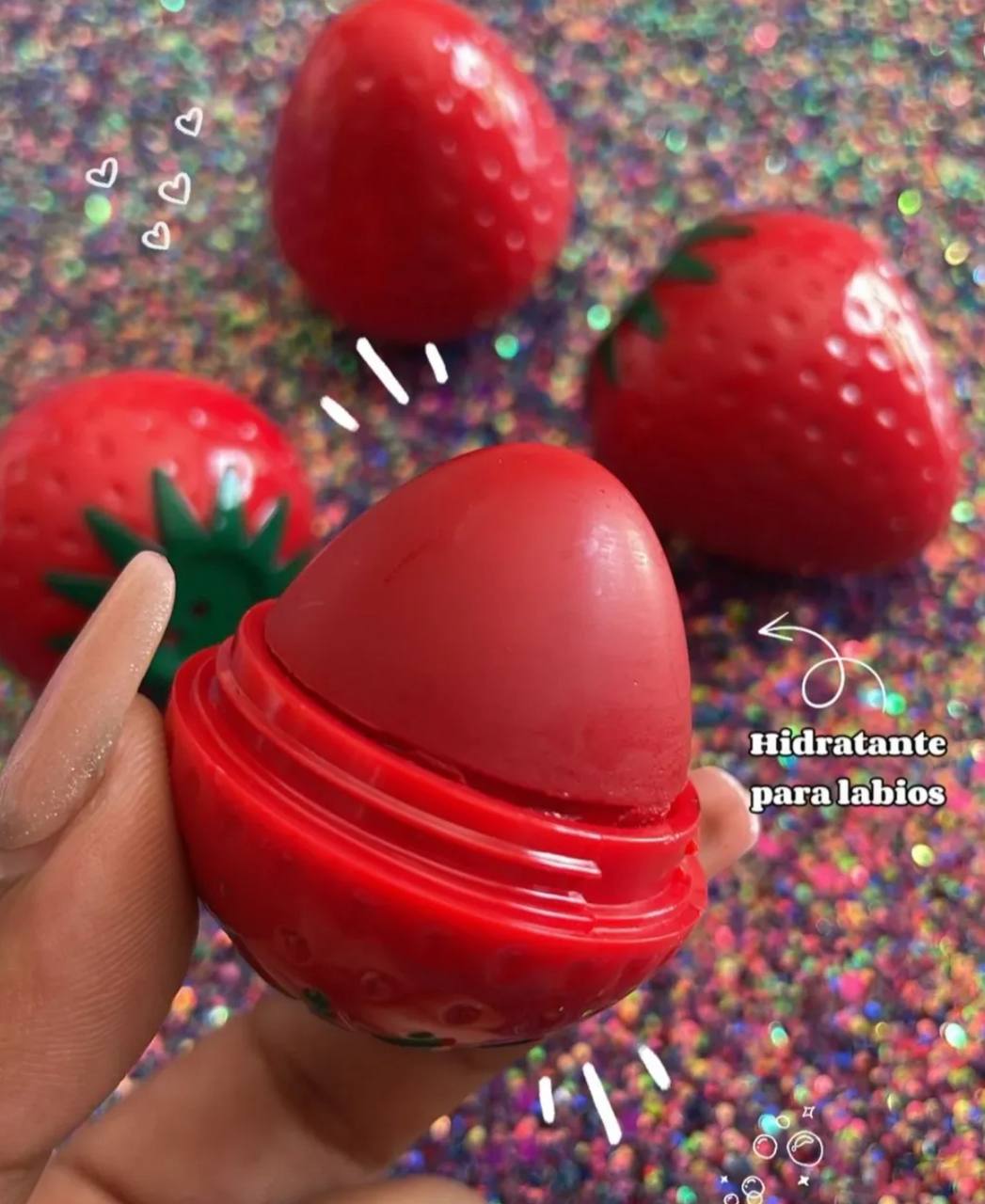 A Strawberry Tinted Moisturizing Lip Balm