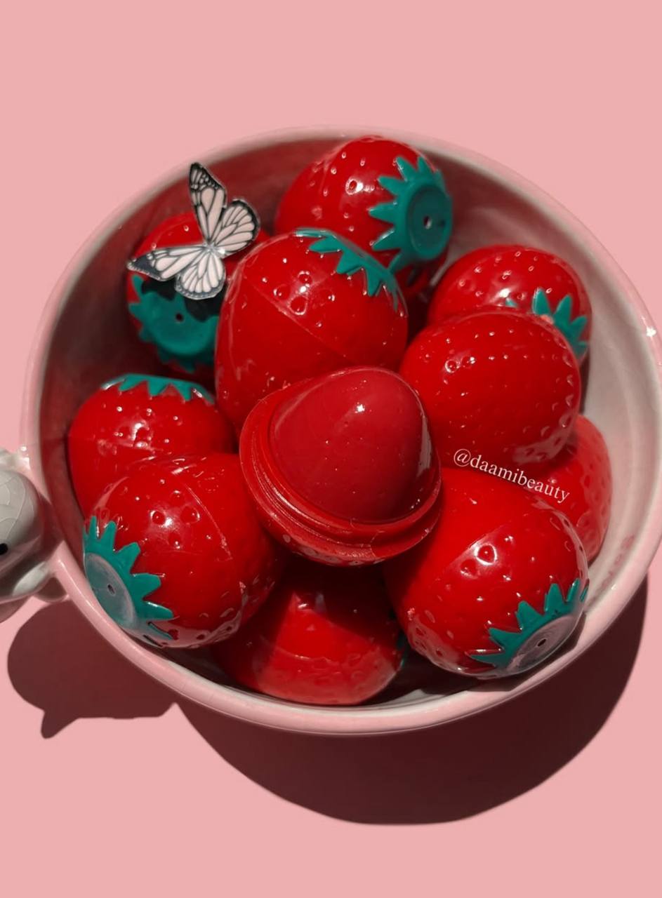 A Strawberry Tinted Moisturizing Lip Balm