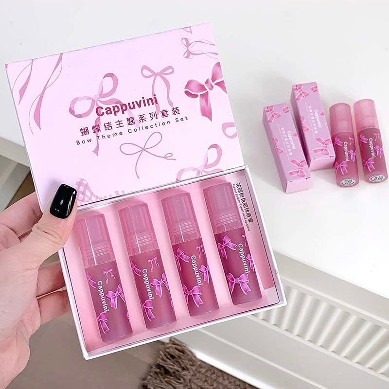 Cappuvini lipgloss & lipmud lipstick 4 pcs box
