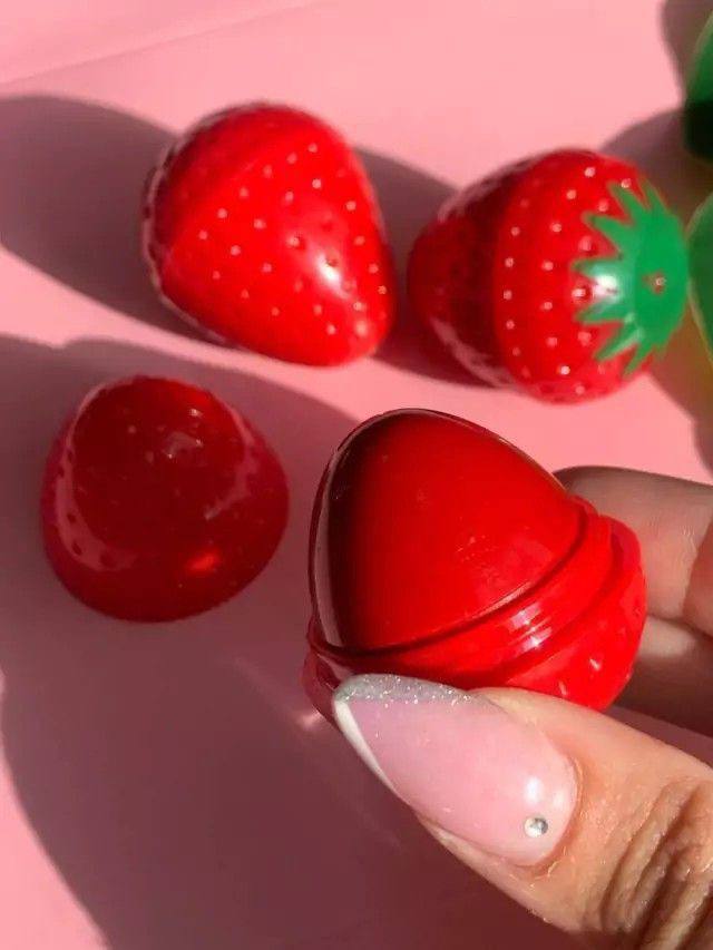 A Strawberry Tinted Moisturizing Lip Balm