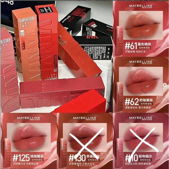 Maybelline superstay vinyl ink #105 #62 #61