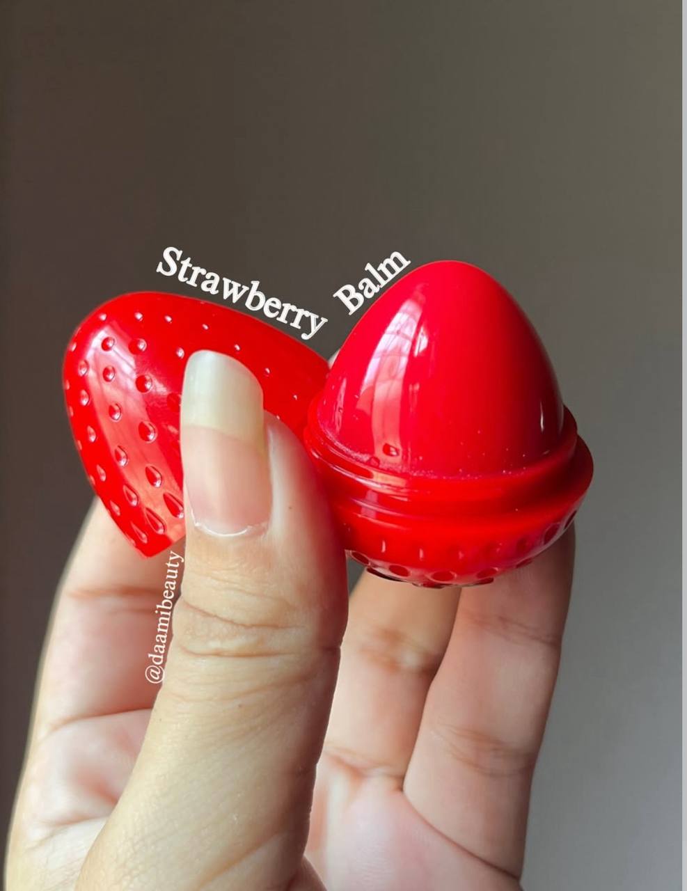 A Strawberry Tinted Moisturizing Lip Balm