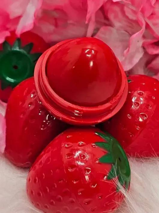 A Strawberry Tinted Moisturizing Lip Balm