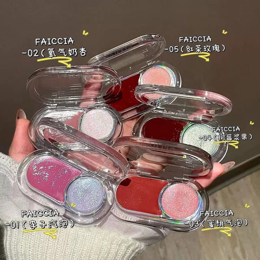 A Gege bear highlighter & blush cream lipgloss