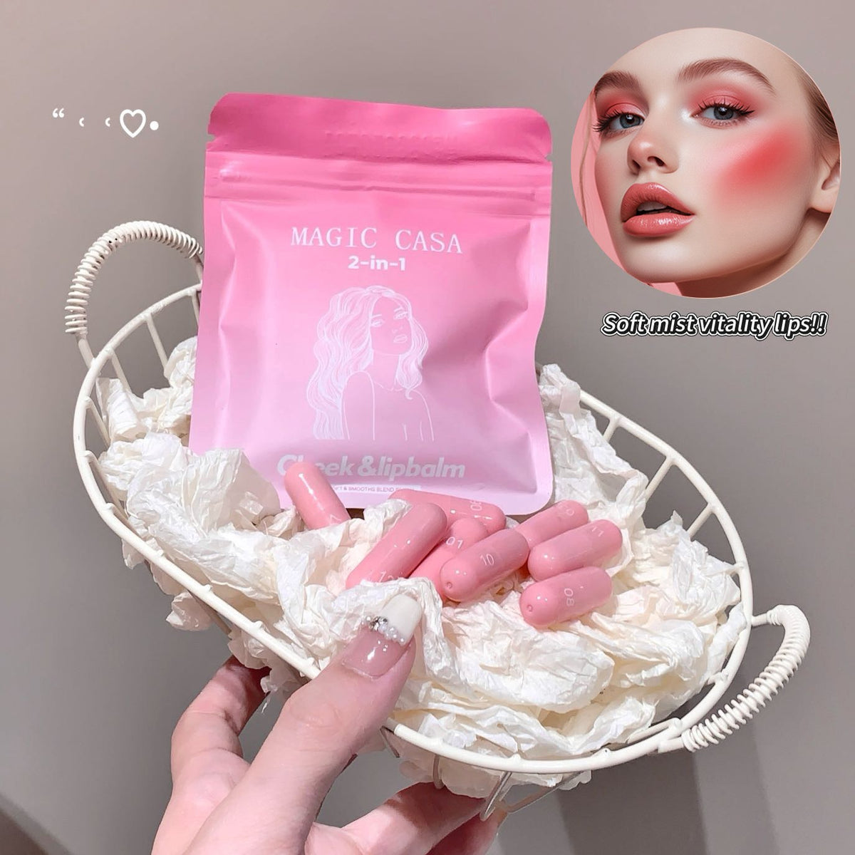 Magic casa 2 in 1 cheek & lip balm (12pcs )