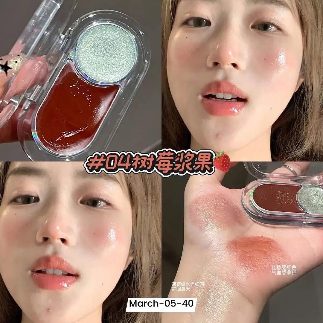 A Gege bear highlighter & blush cream lipgloss