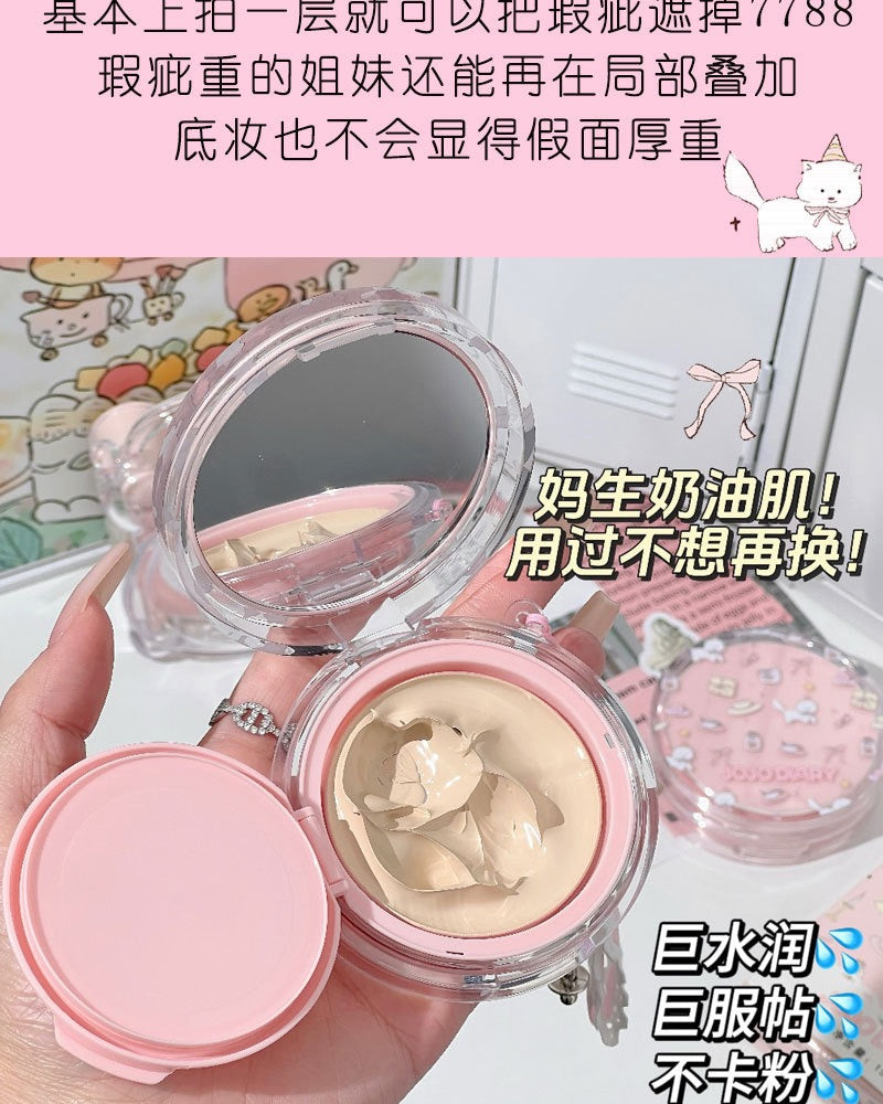 A JOJO DIARY  Air Cushion BB Cream Oil Control foundation Lasting Waterproof with  cute pearl lace charm 💗🌷🌷