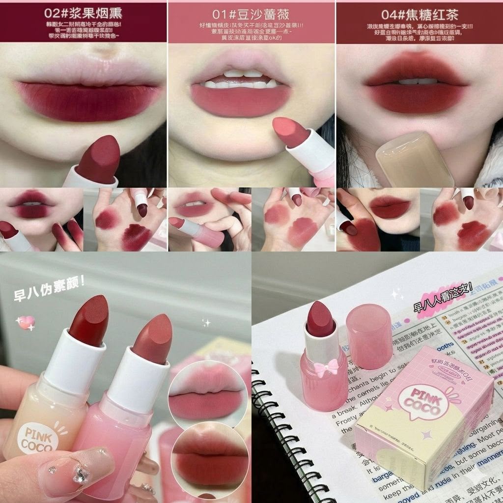 A pink coco lip mud smooth