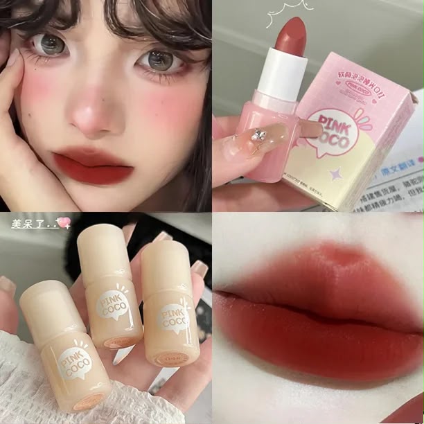 A pink coco lip mud smooth