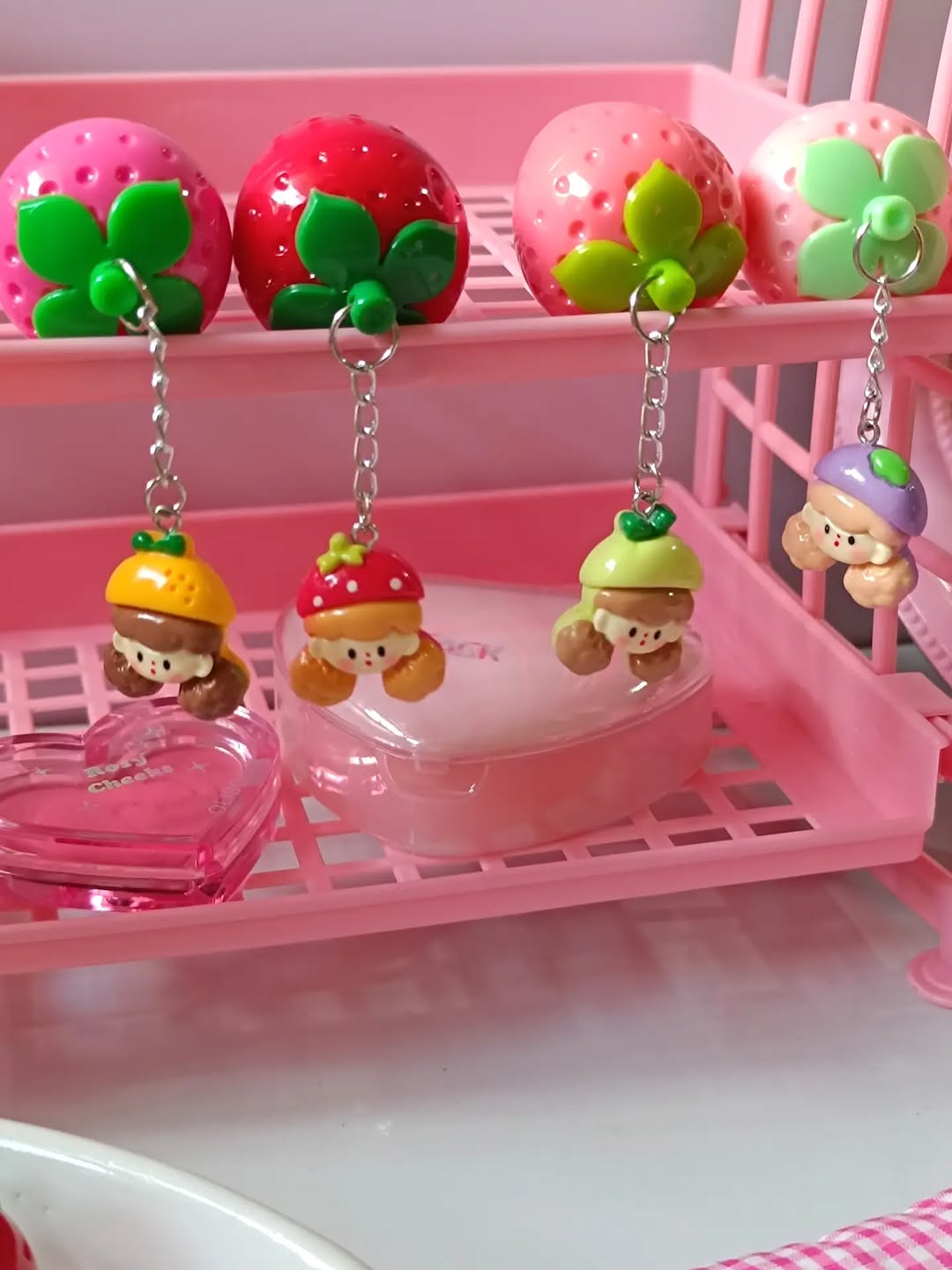 Strawberry girly with  chain lip balm