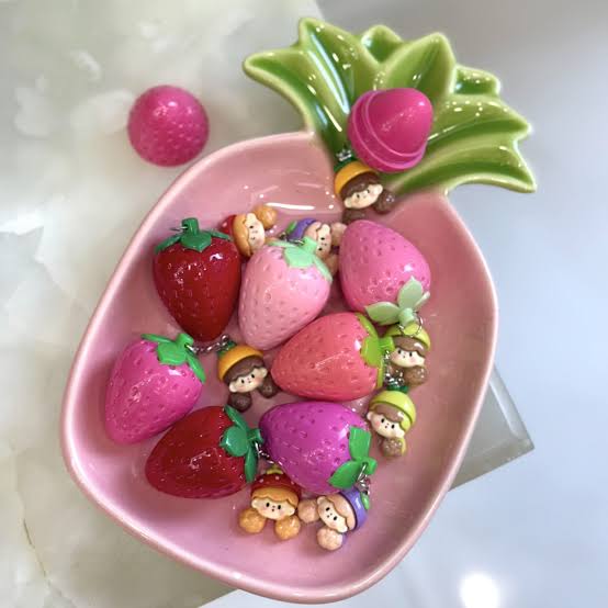 Strawberry girly with  chain lip balm
