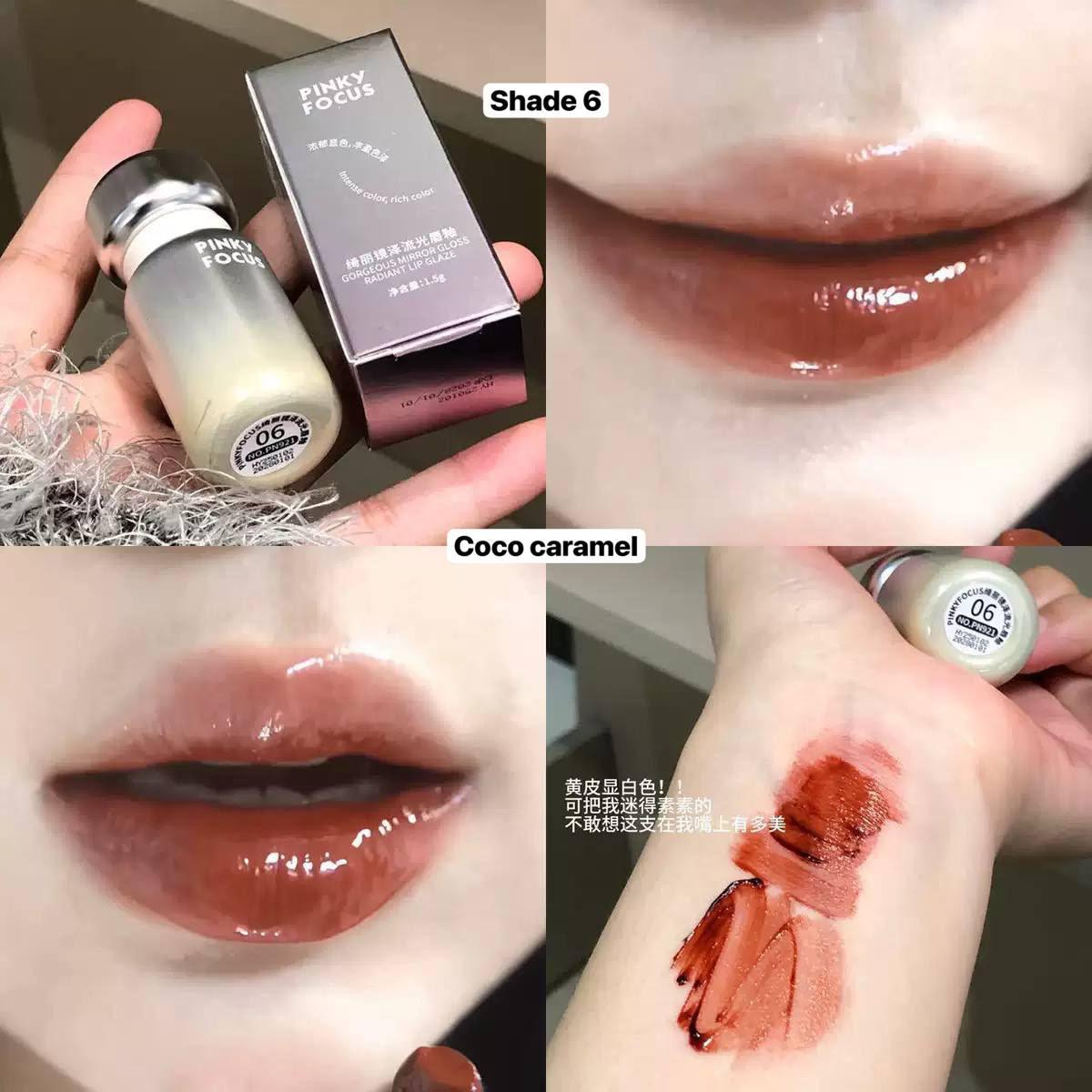 Pinky focus gorgeous mirror  lip glaze
