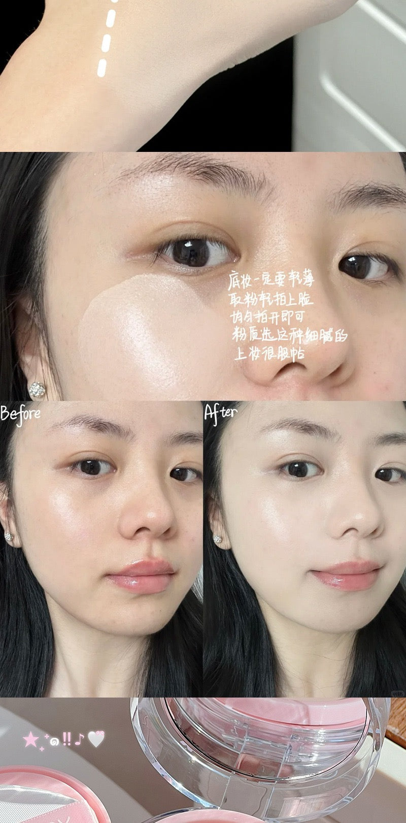 A Jojo diary compact & cushion bb cream foundation 2 in 1