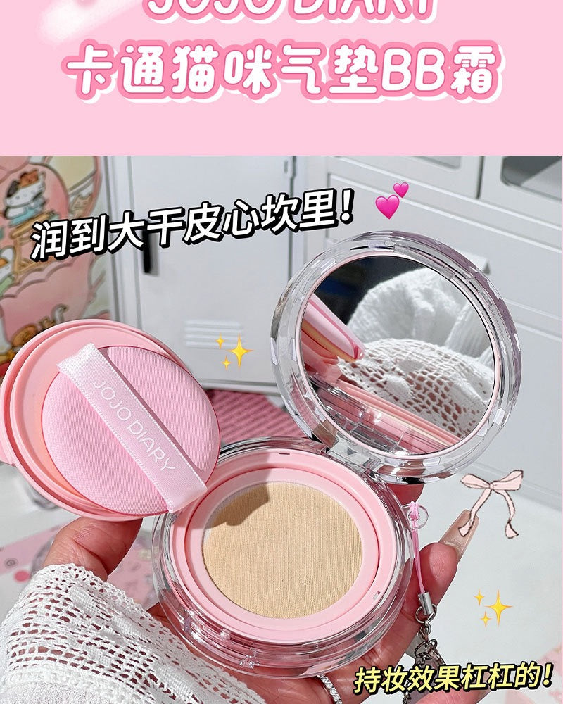 A JOJO DIARY  Air Cushion BB Cream Oil Control foundation Lasting Waterproof with  cute pearl lace charm 💗🌷🌷