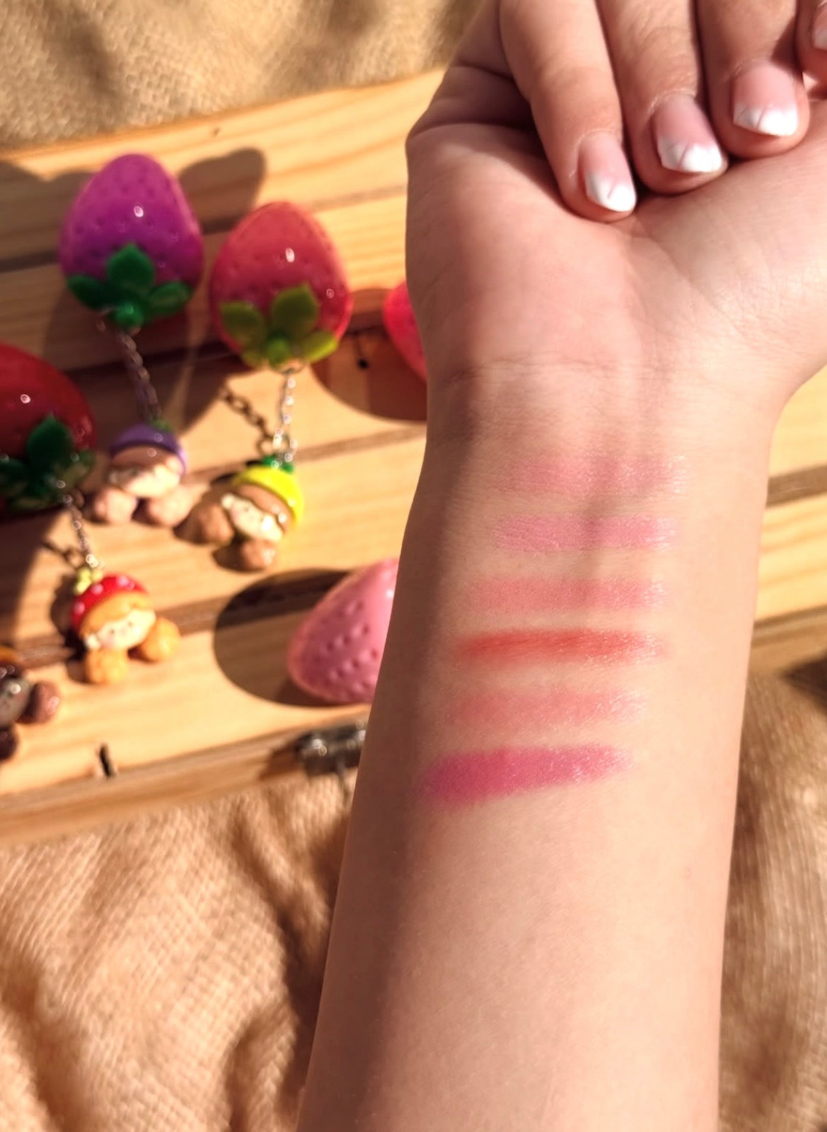 Strawberry girly with  chain lip balm