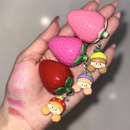 Strawberry girly with  chain lip balm