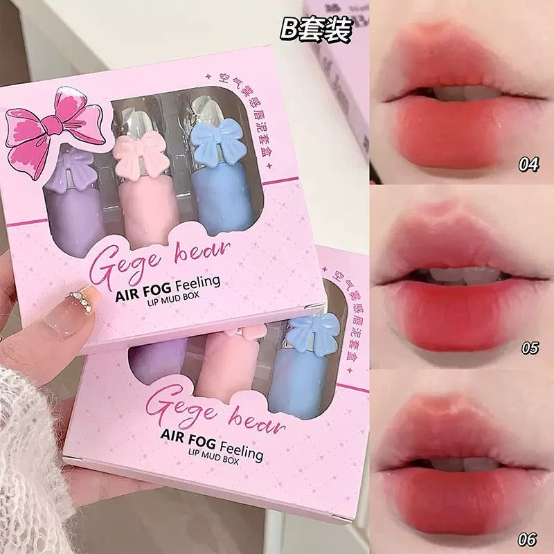 A Gege bear bow lip mud 🎀