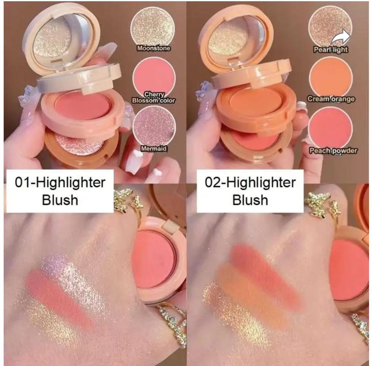 A Blusher & highlighter 3 in 1
