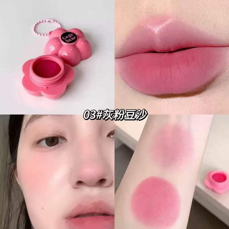 A Gegebear pink cherry lipmud & cheeks 🌷