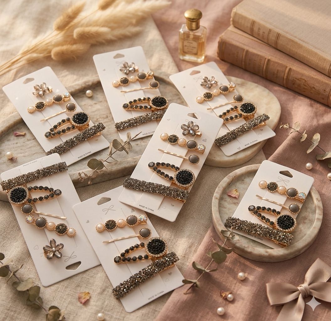 Black star Hair clip card