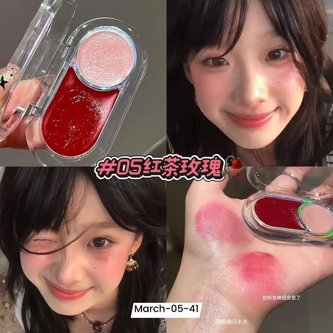 A Gege bear highlighter & blush cream lipgloss