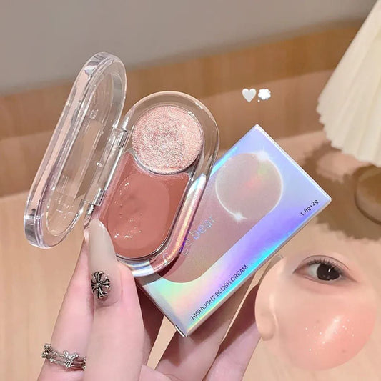 A Gege bear highlighter & blush cream lipgloss