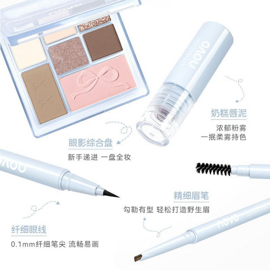 A Novo 4in1 make up set
Eyeshadow+eyeliner+eyeborwliner+lipstick ✅🎀