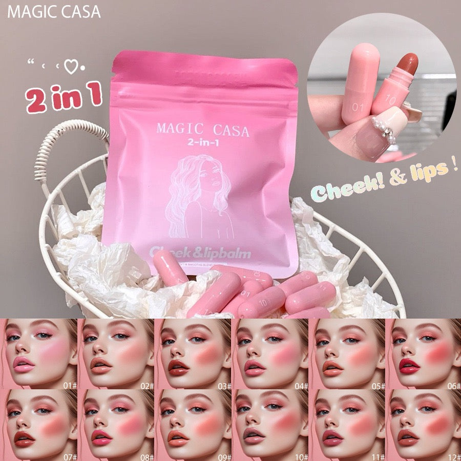 Magic casa 2 in 1 cheek & lip balm (12pcs )