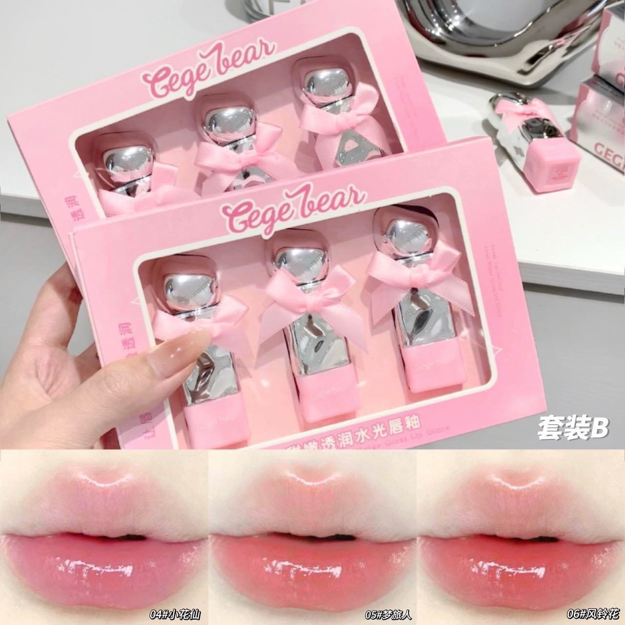 Gege bear cute bow 🎀  lipgloss