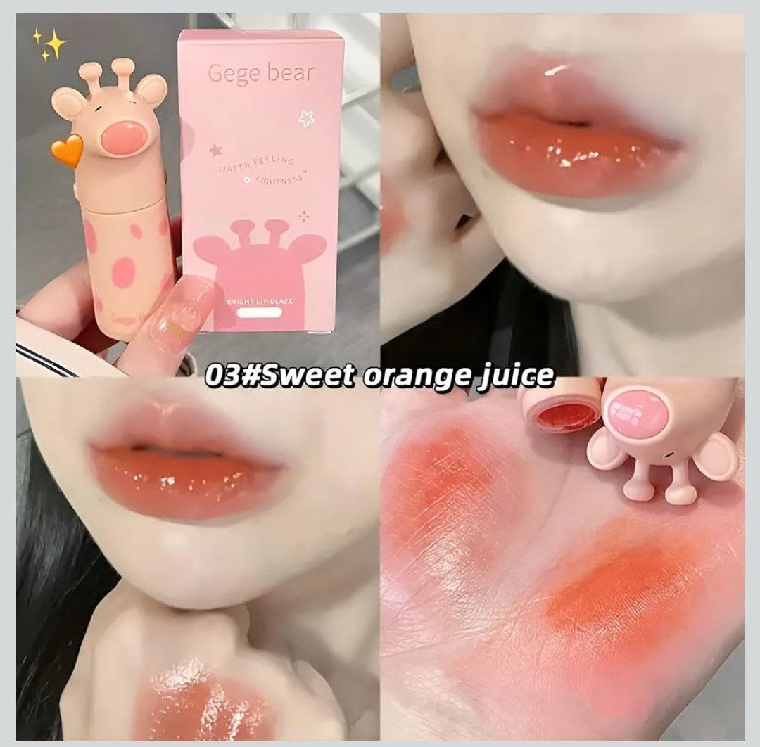 A Gege bear bright lipglaze