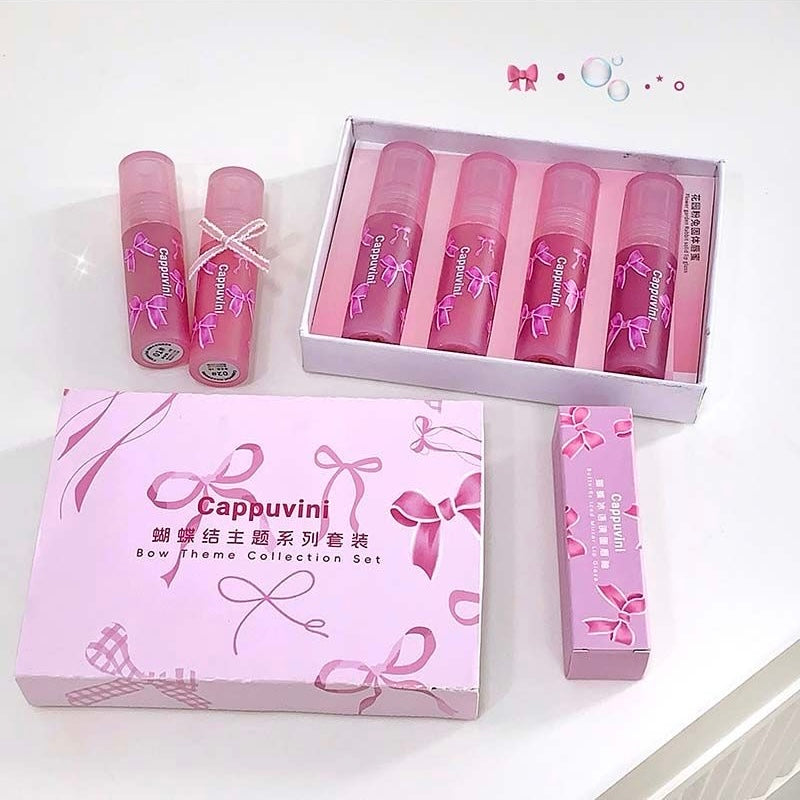 Cappuvini lipgloss & lipmud lipstick 4 pcs box