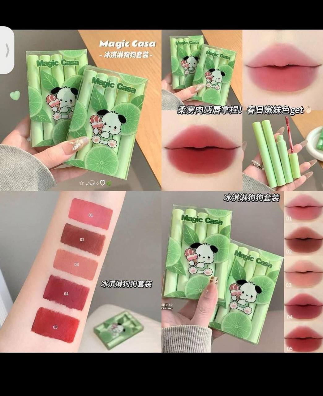 A Magic Casa Matte Lipstick 5 pcs set