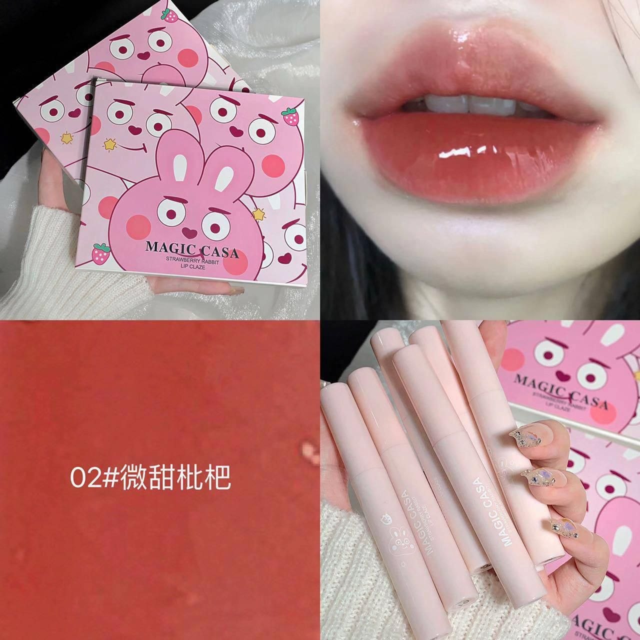 A aMagic casa strawberry rabbit tinted lipglaze🍓