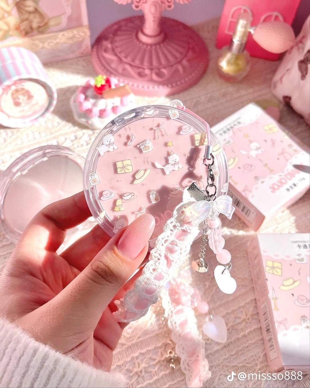 A JOJO DIARY  Air Cushion BB Cream Oil Control foundation Lasting Waterproof with  cute pearl lace charm 💗🌷🌷