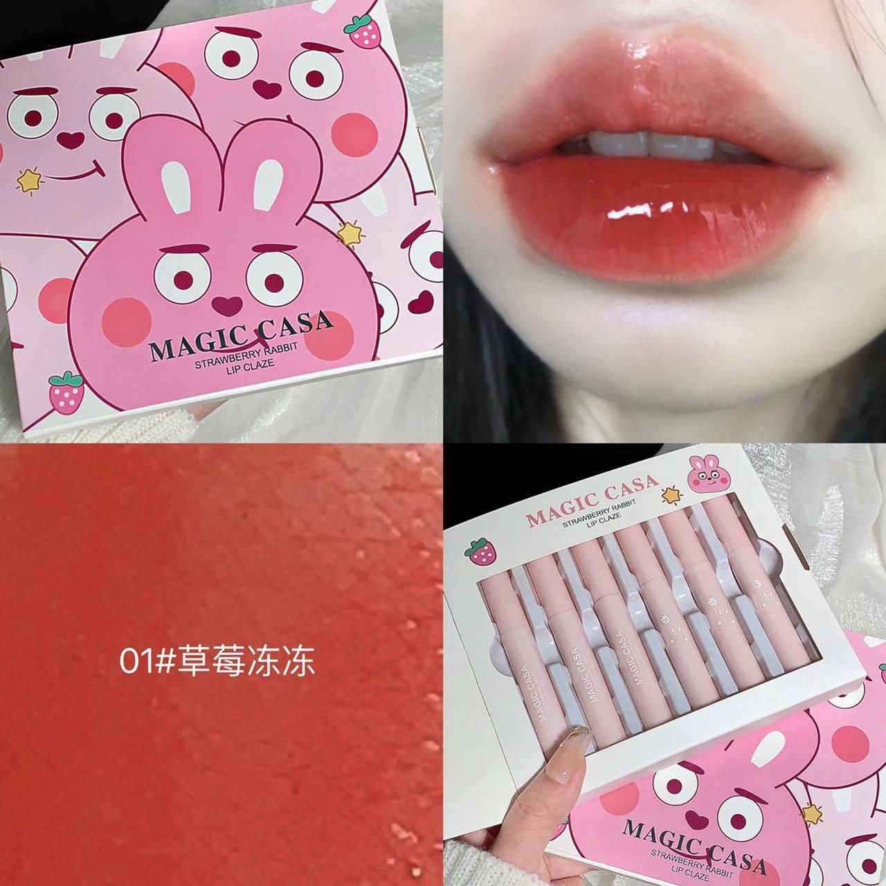 A aMagic casa strawberry rabbit tinted lipglaze🍓