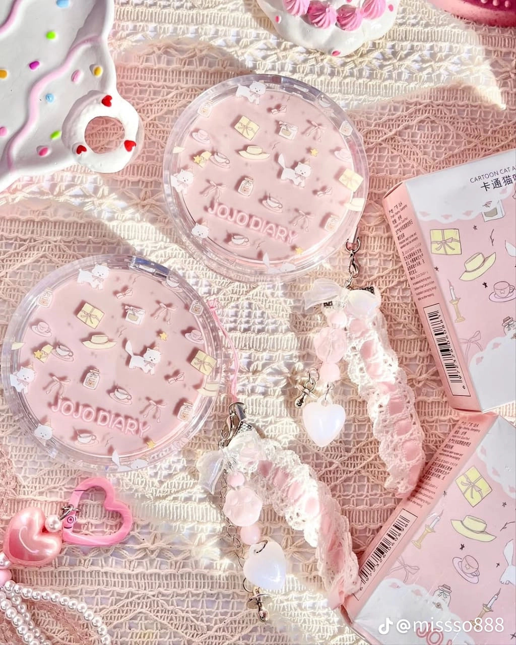 A JOJO DIARY  Air Cushion BB Cream Oil Control foundation Lasting Waterproof with  cute pearl lace charm 💗🌷🌷