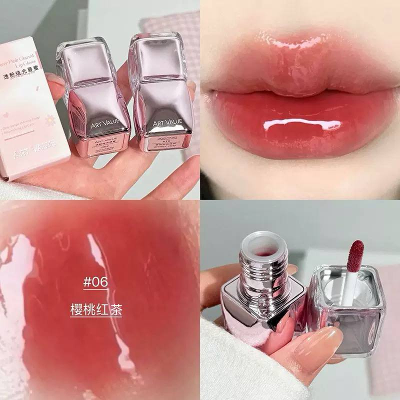 A asheer pink lip glaze gloss